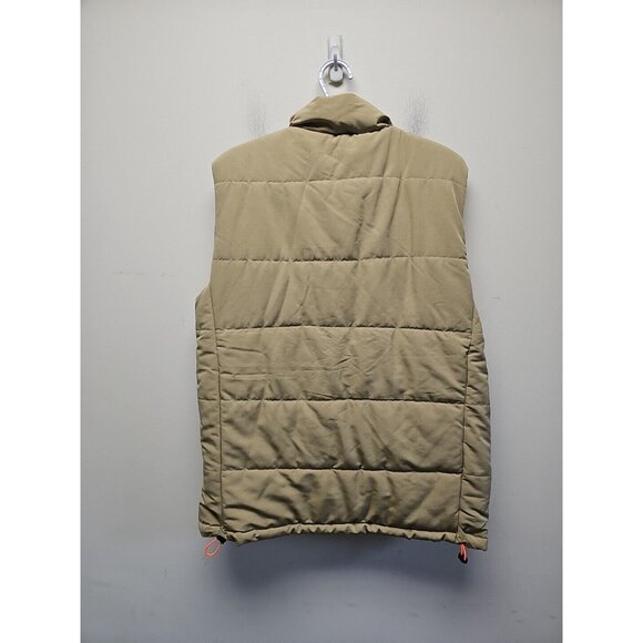 American Stitch Men's Side Zip & Button Puffer Vest Khaki Size X-Large - Picture 2 of 7
